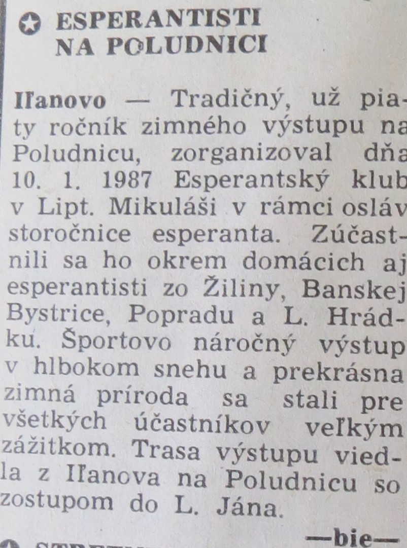 Liptov, 21. 1. 1987